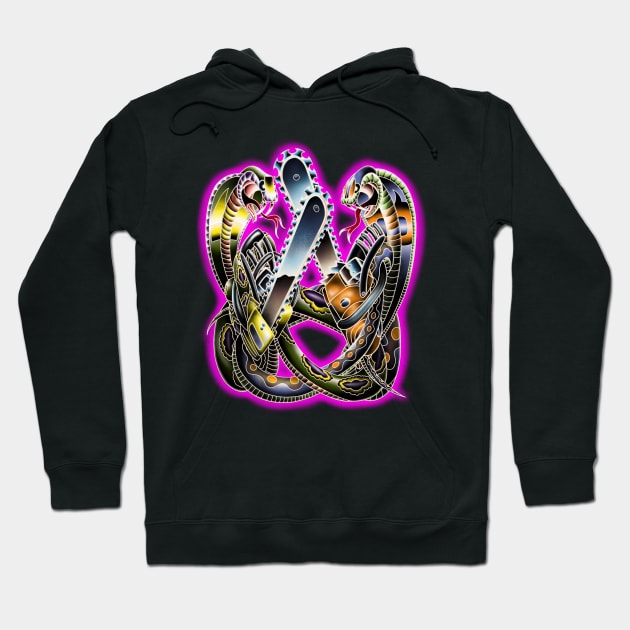 Cobras! Chainsaws! F.U! Hoodie by FullTuckBoogie